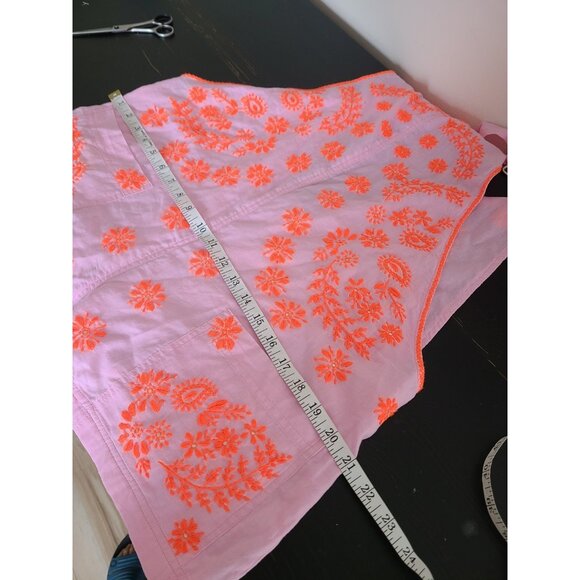 JULIET DUNN Romper Neon Pink Floral Overall Embroidered One Size - Picture 7 of 8